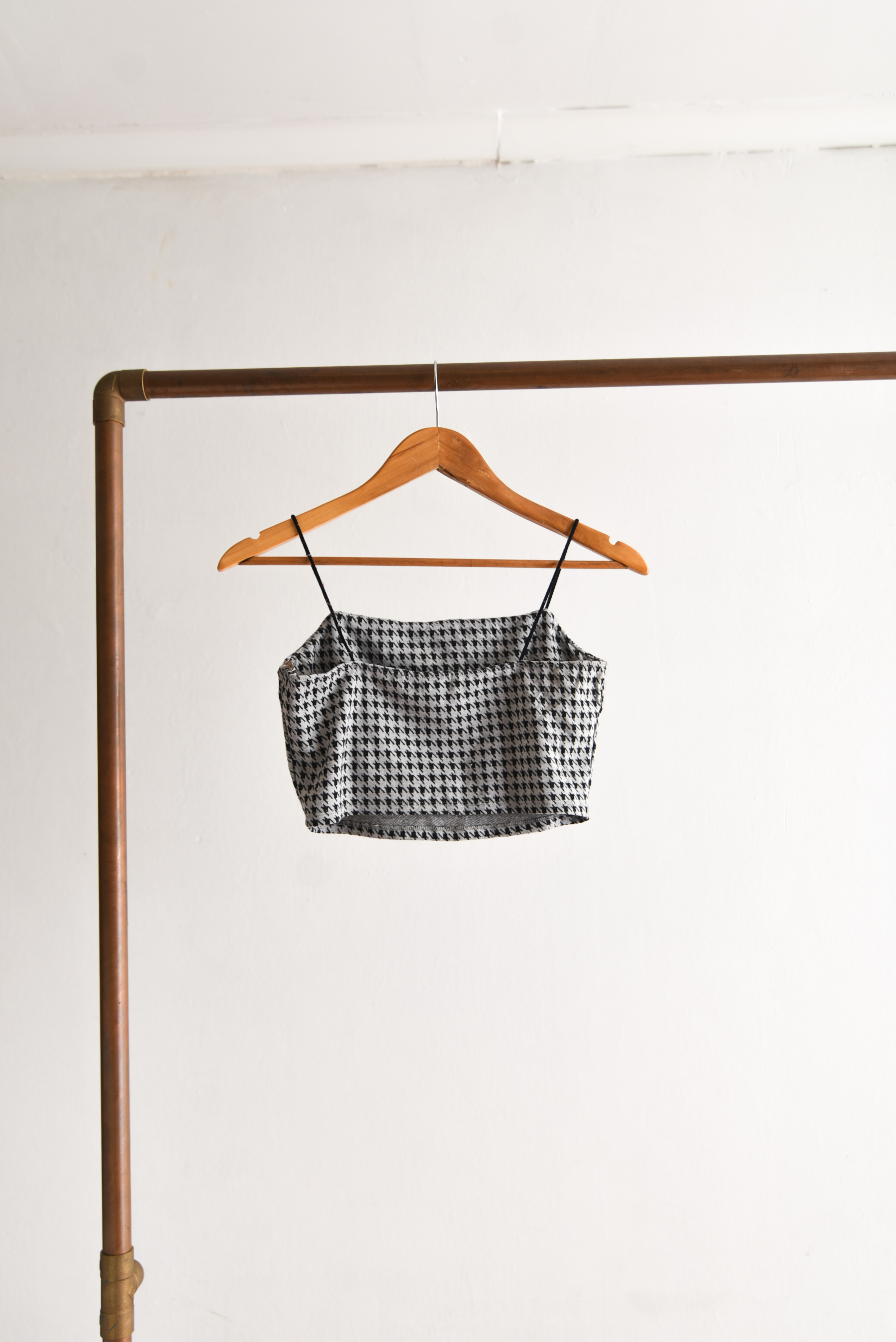 Croptop gris pata de gallo