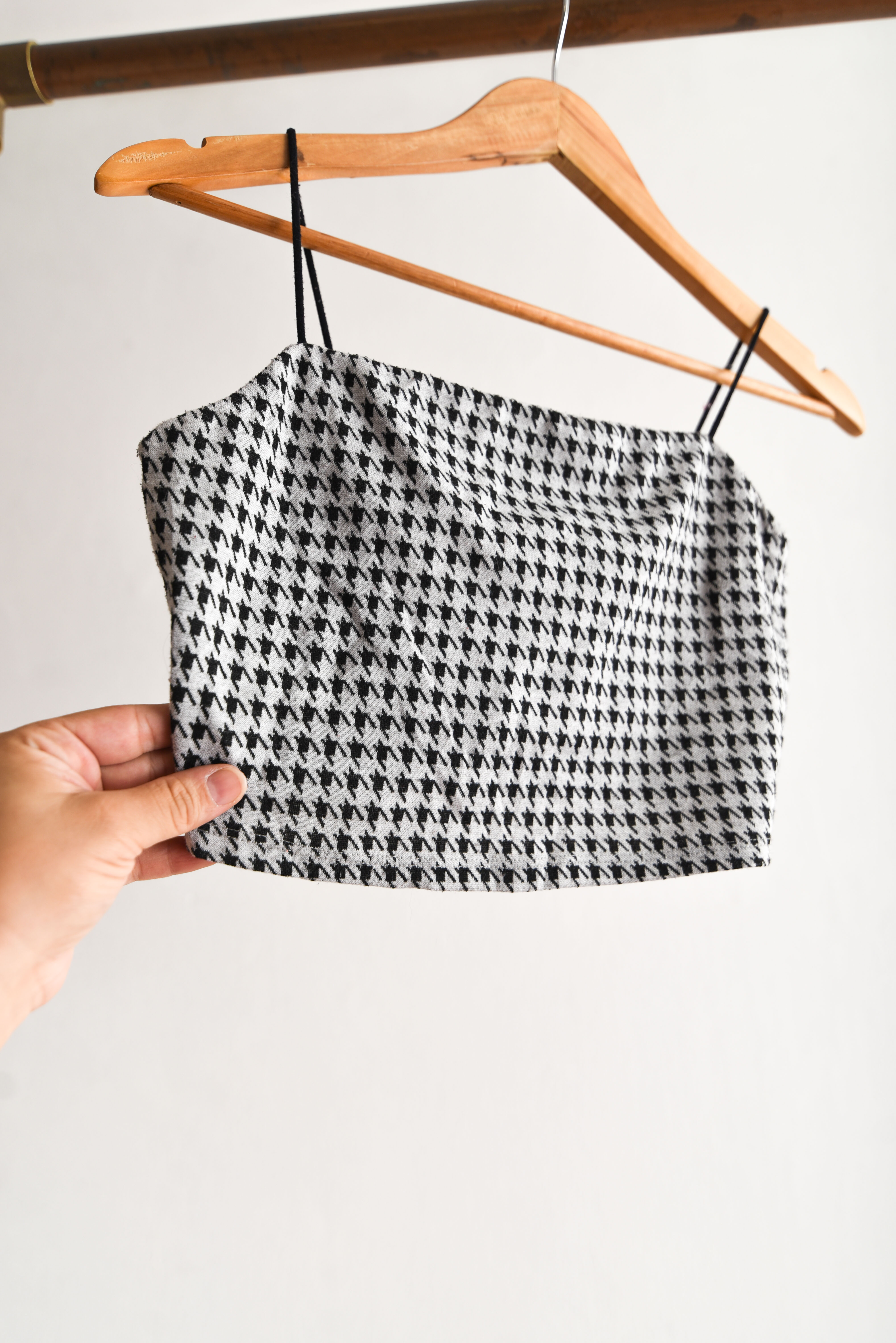 Croptop gris pata de gallo