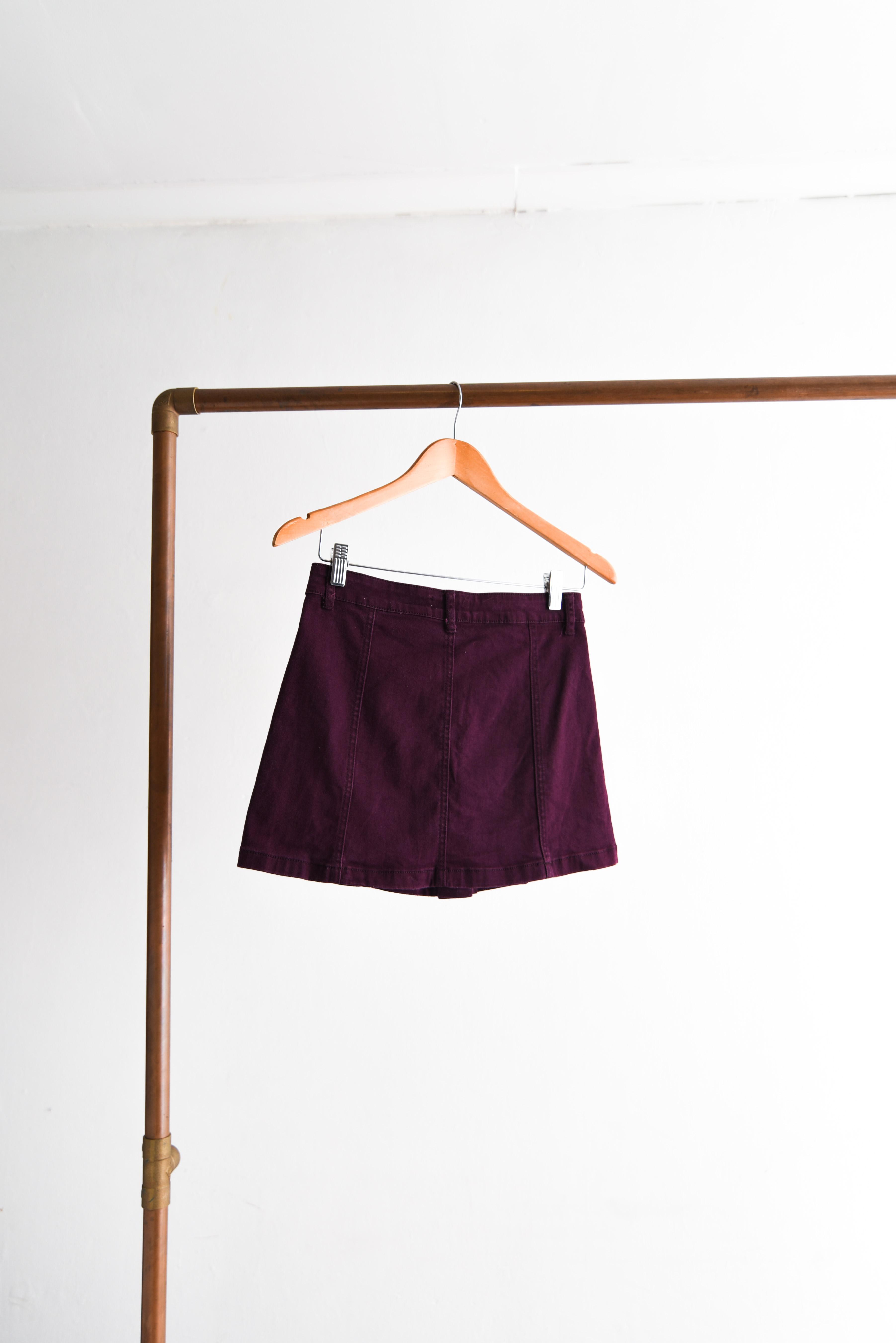 MIni falda denim botones purple