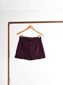 MIni falda denim botones purple