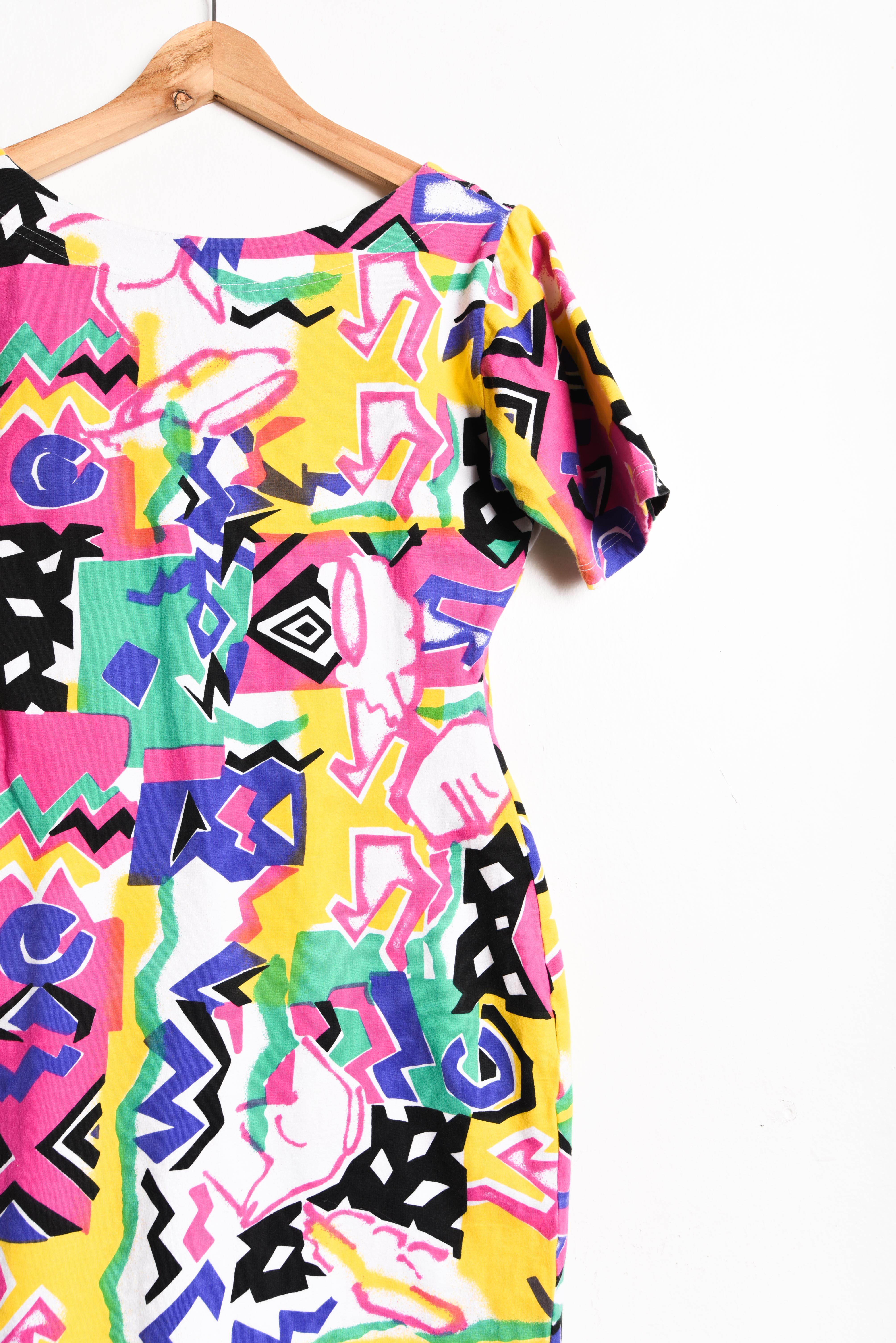 Vestido 80s multicolor