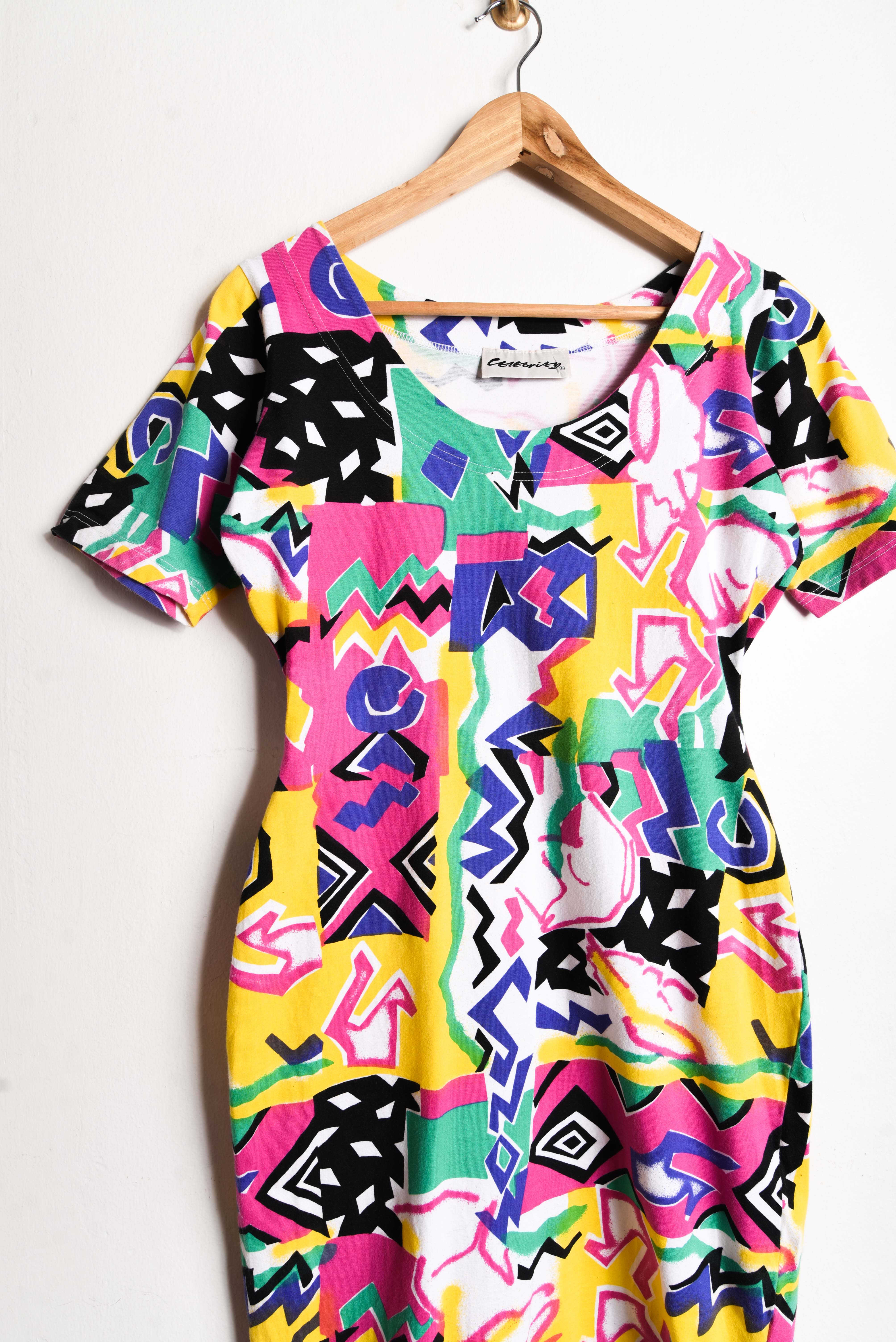 Vestido 80s multicolor