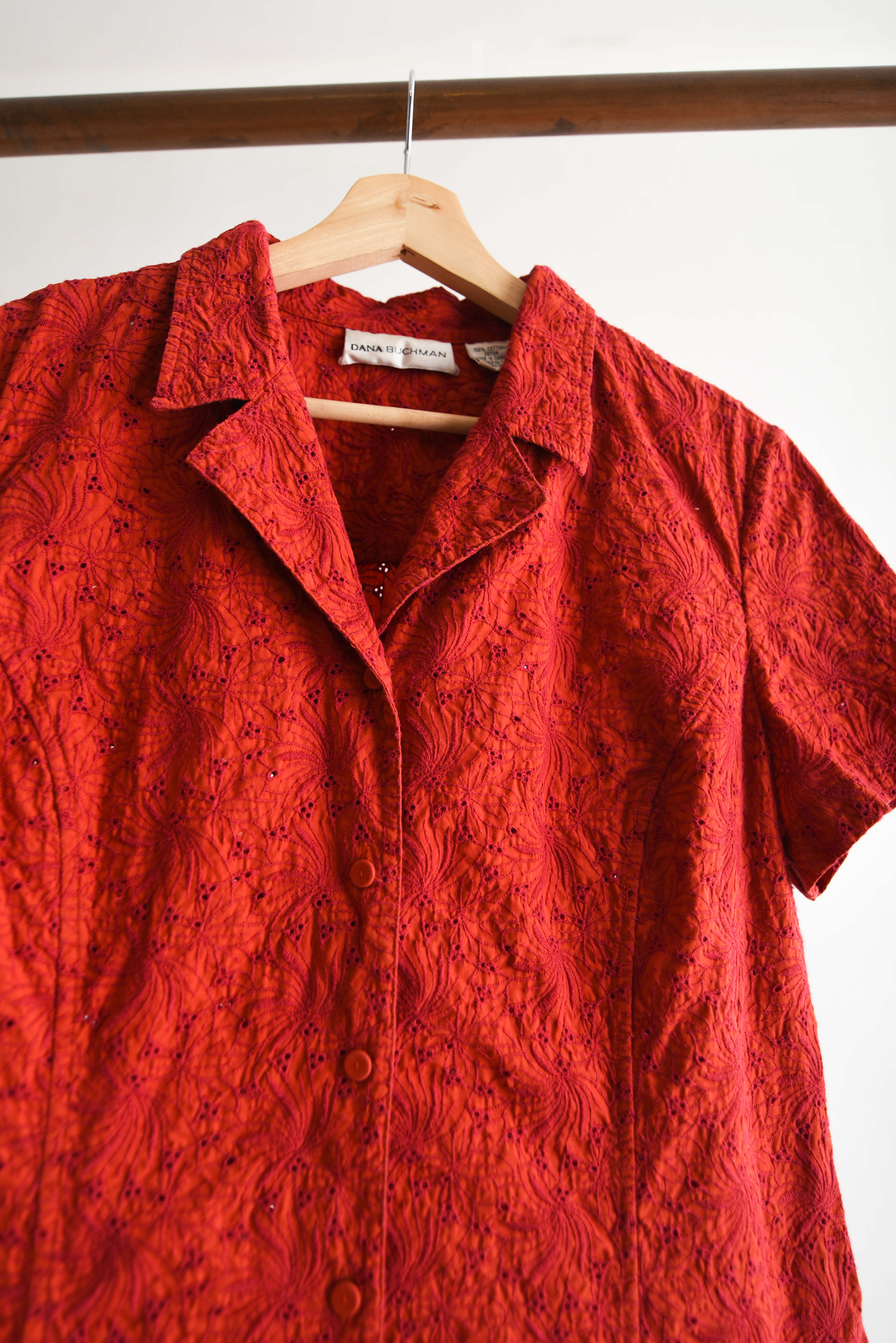 Blusa roja broderie 