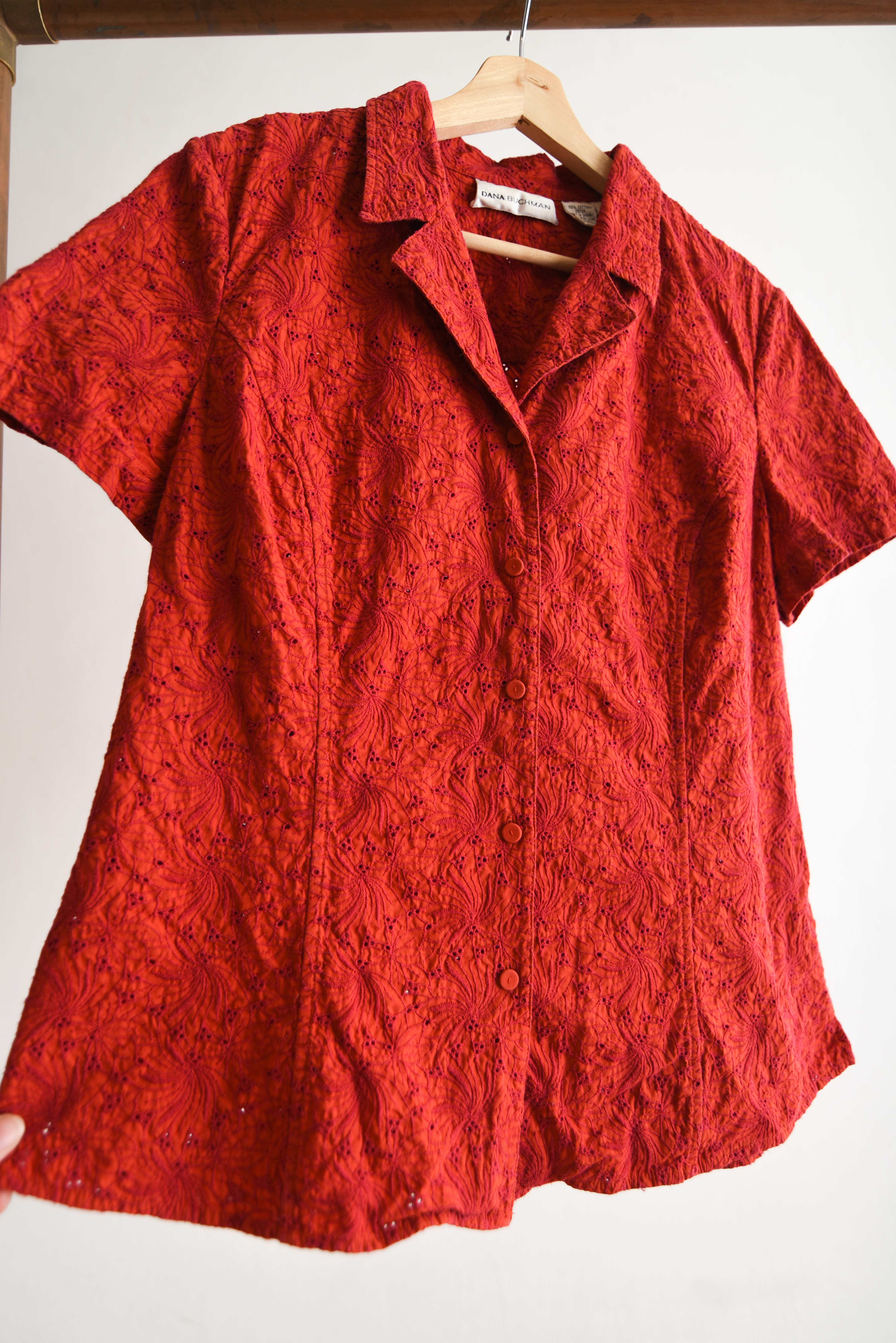 Blusa roja broderie 