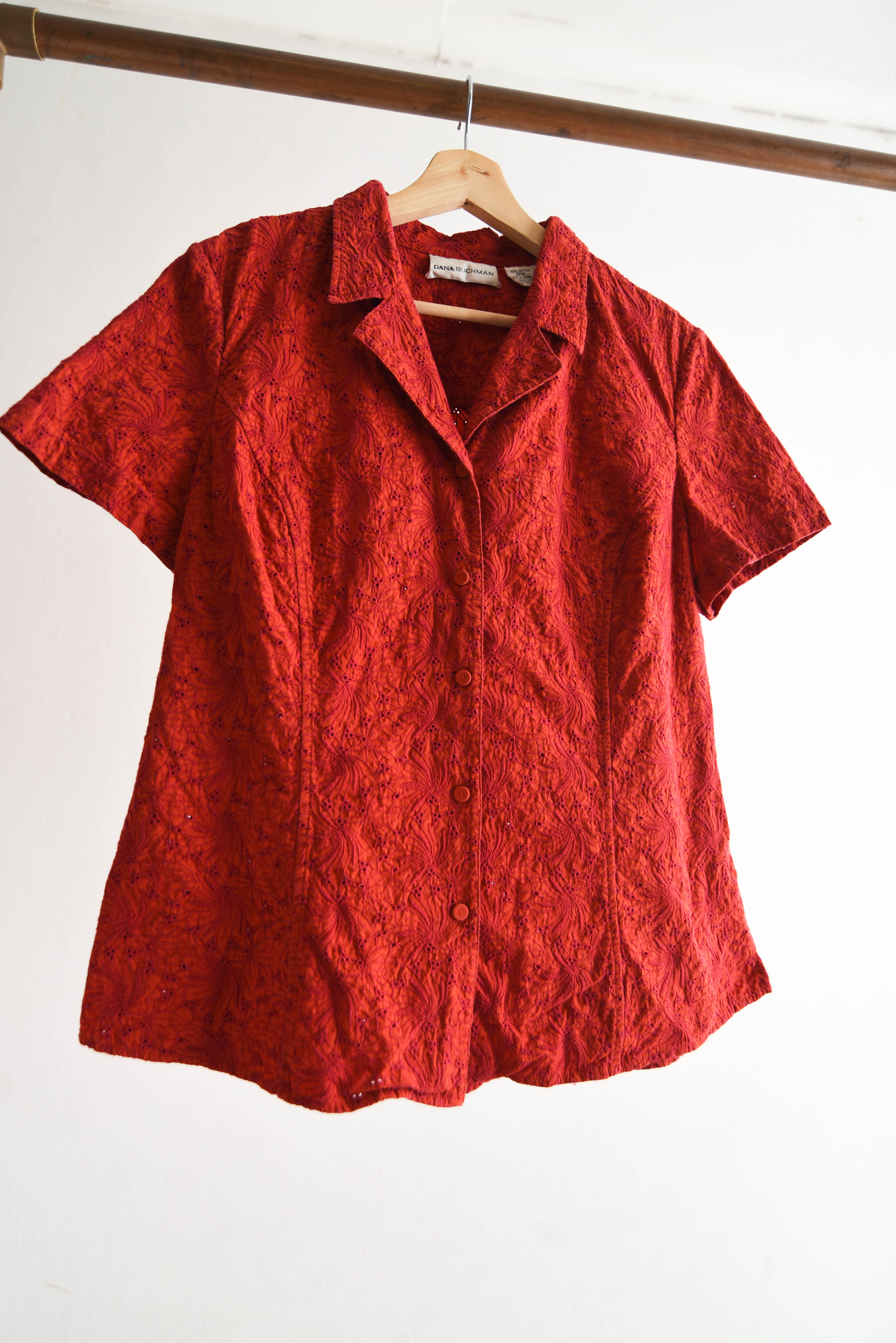 Blusa roja broderie 