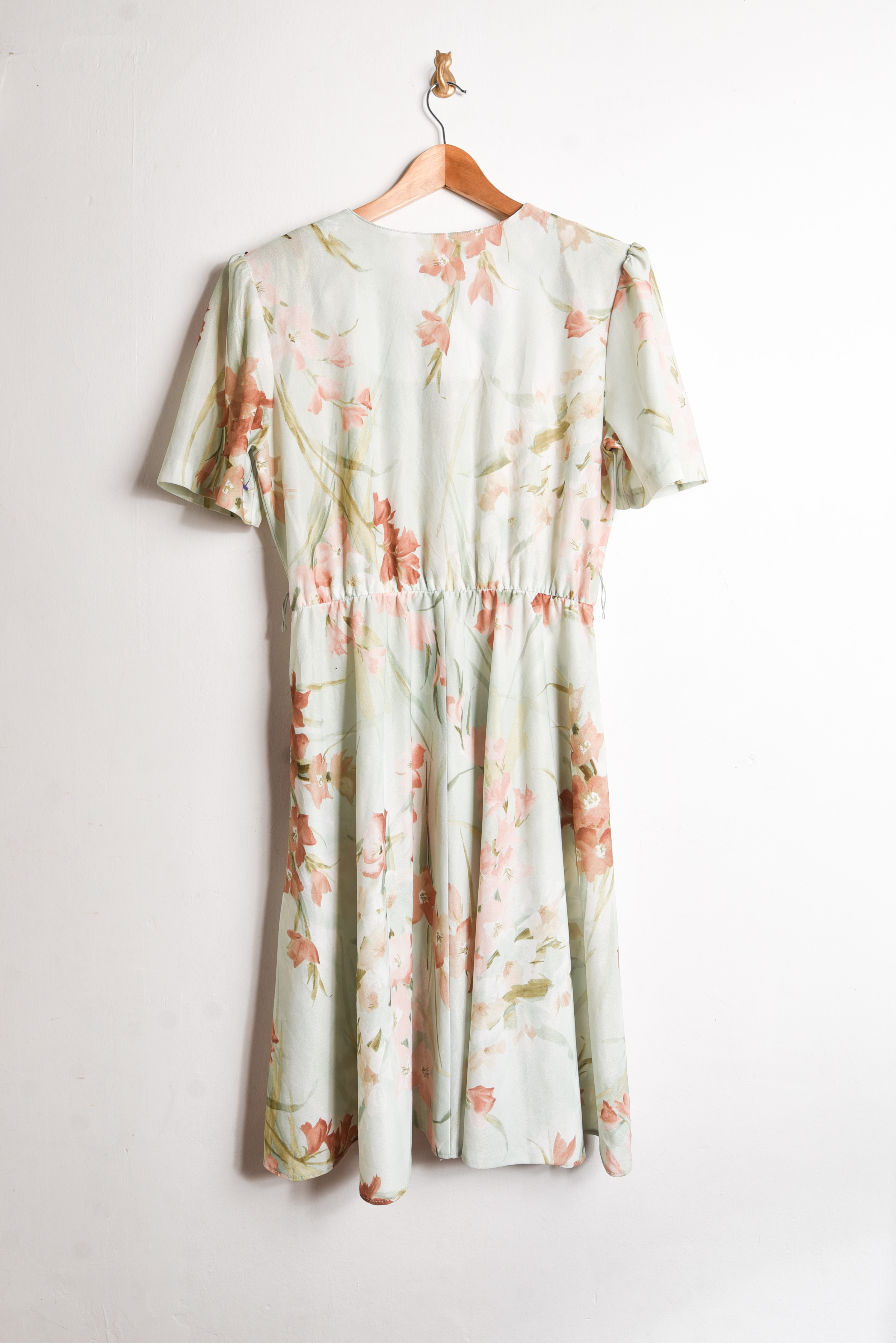 Vestido verde pastel vintage botones