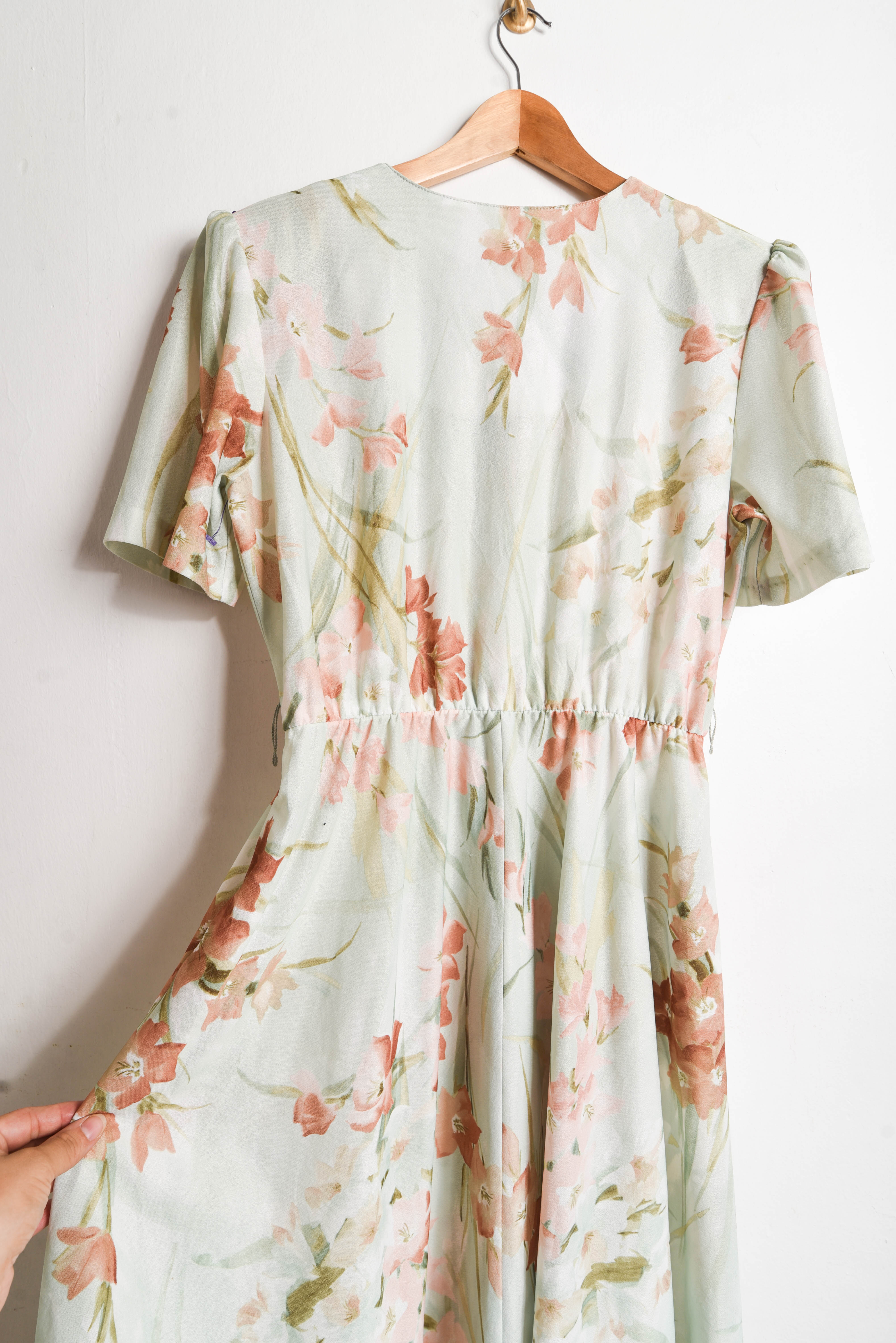 Vestido verde pastel vintage botones