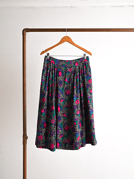 Falda midi vintage floral