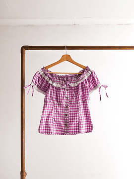 Top gingham lila