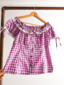 Top gingham lila