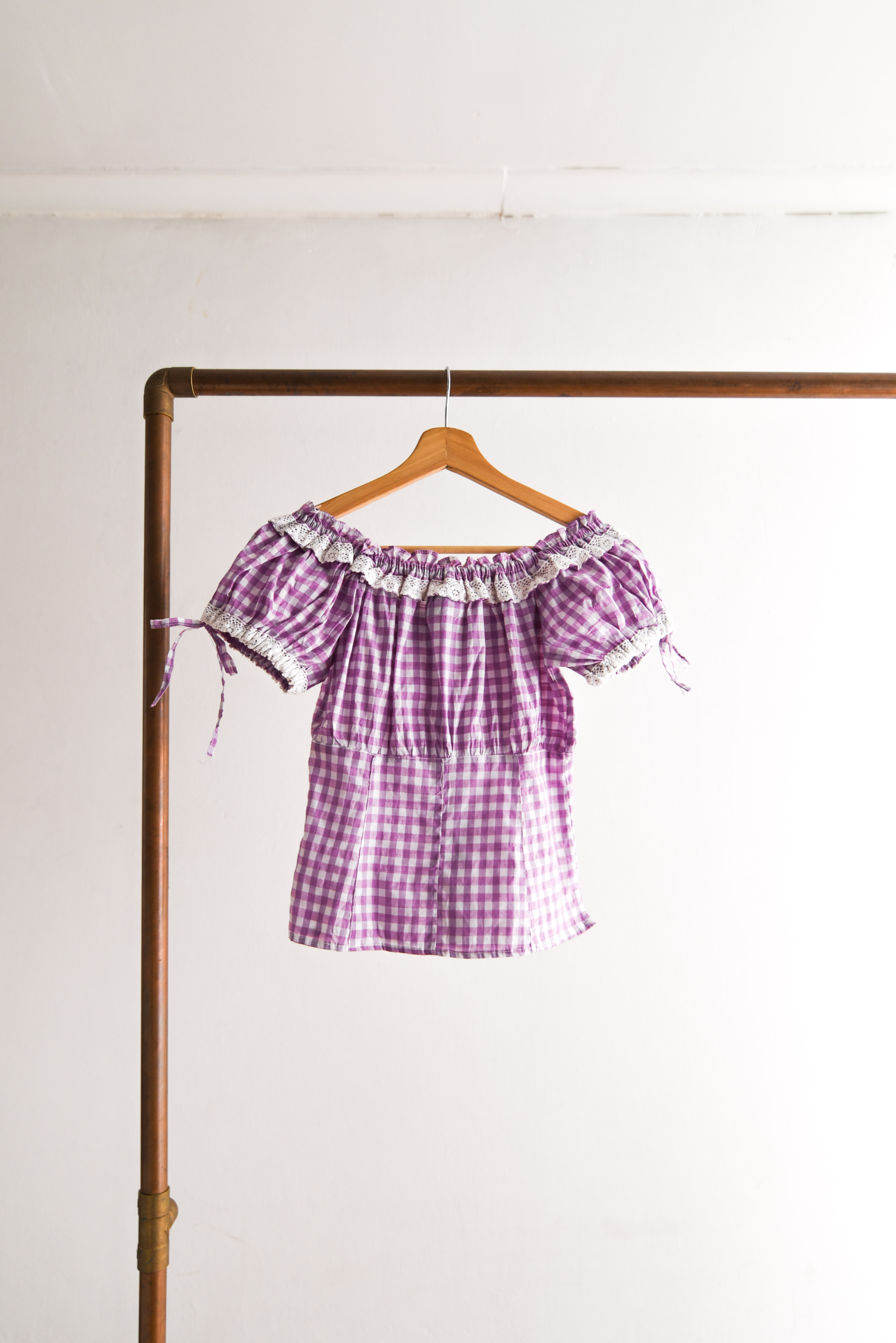 Top gingham lila