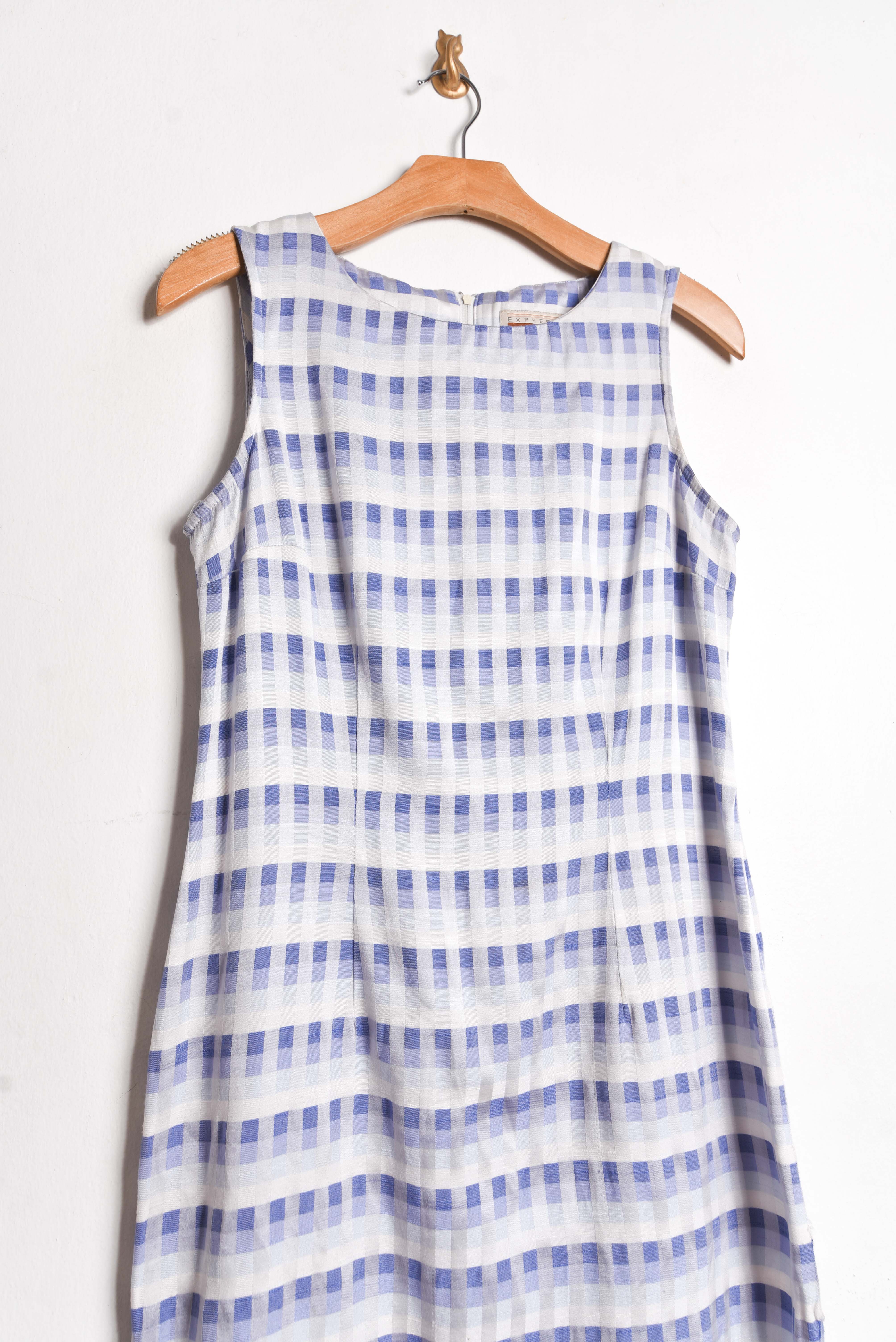 Vestido gingham 90s babyblue