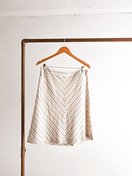 Falda rayada lino