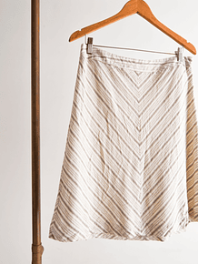 Falda rayada lino