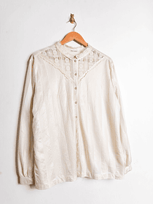 Blusa rayada satín encaje