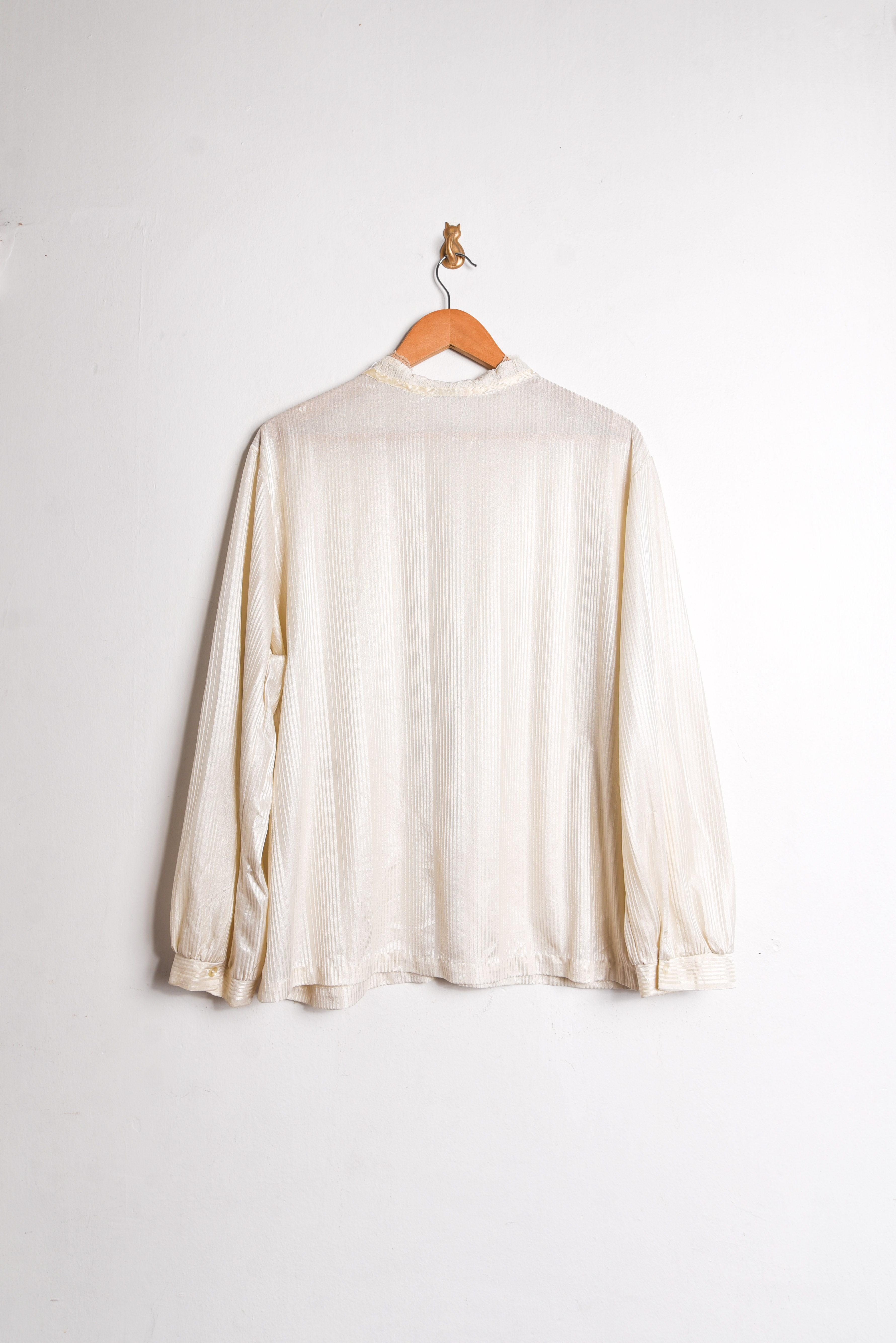 Blusa rayada satín encaje