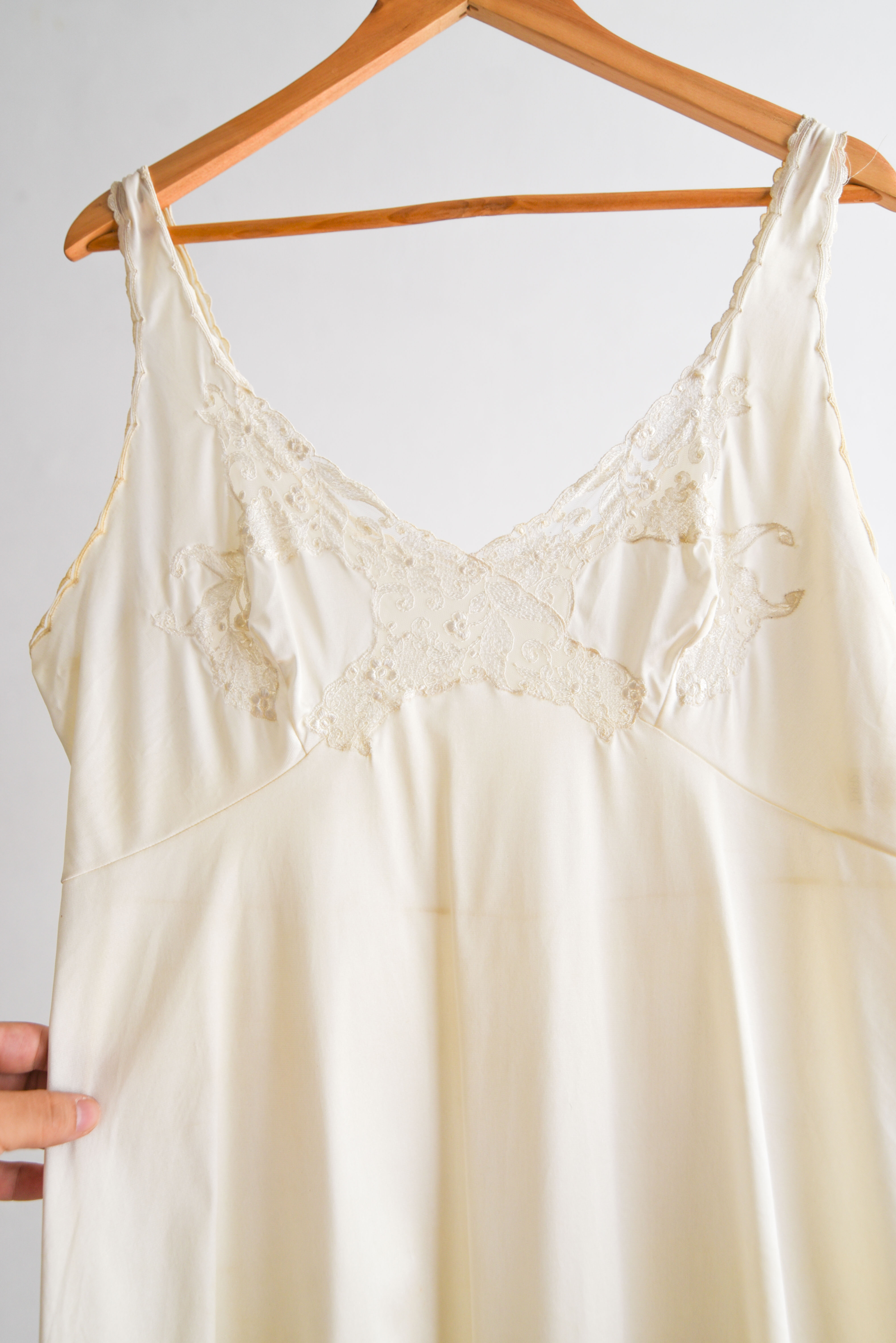 Vestido lencero marfil vintage Italy