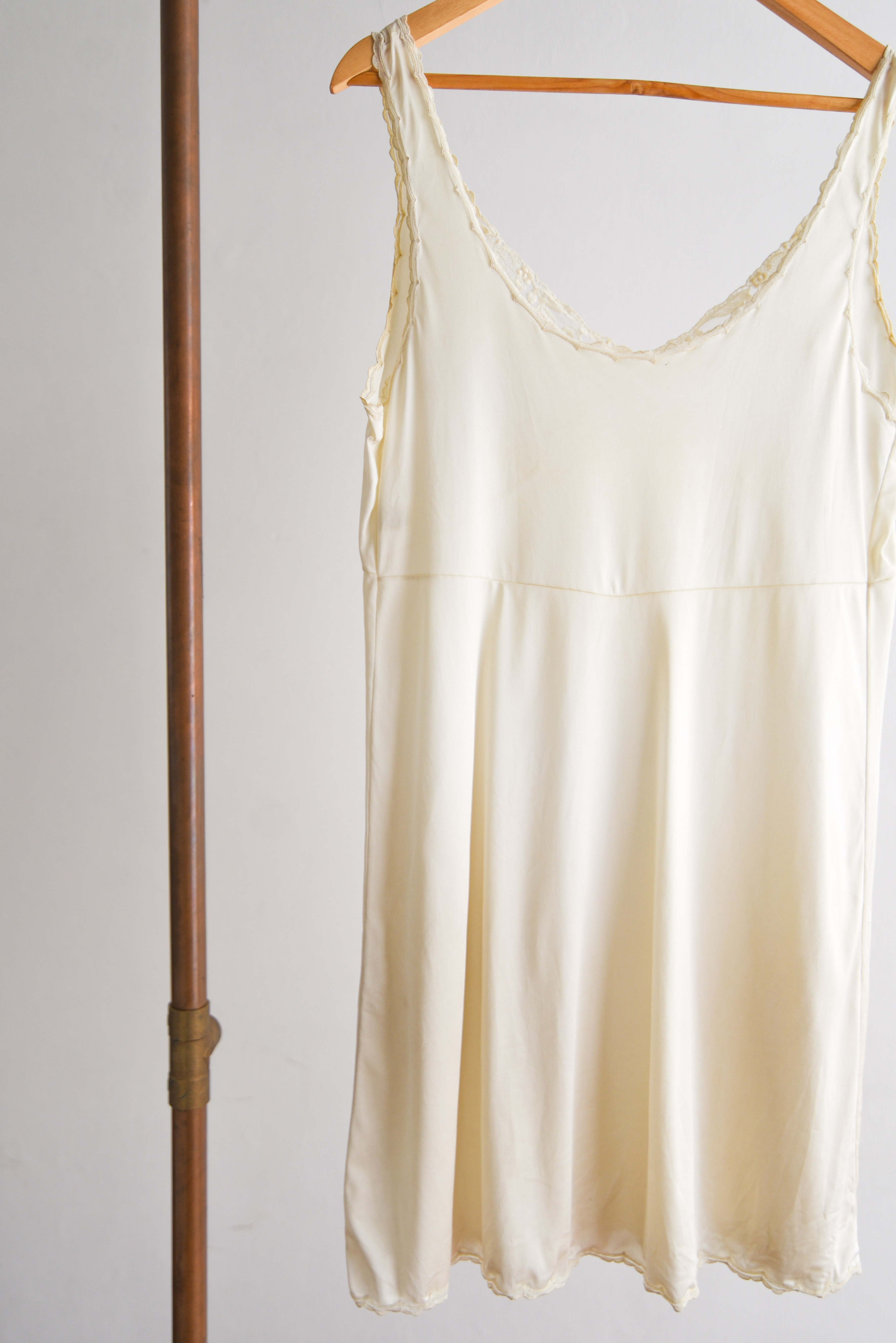 Vestido lencero marfil vintage Italy