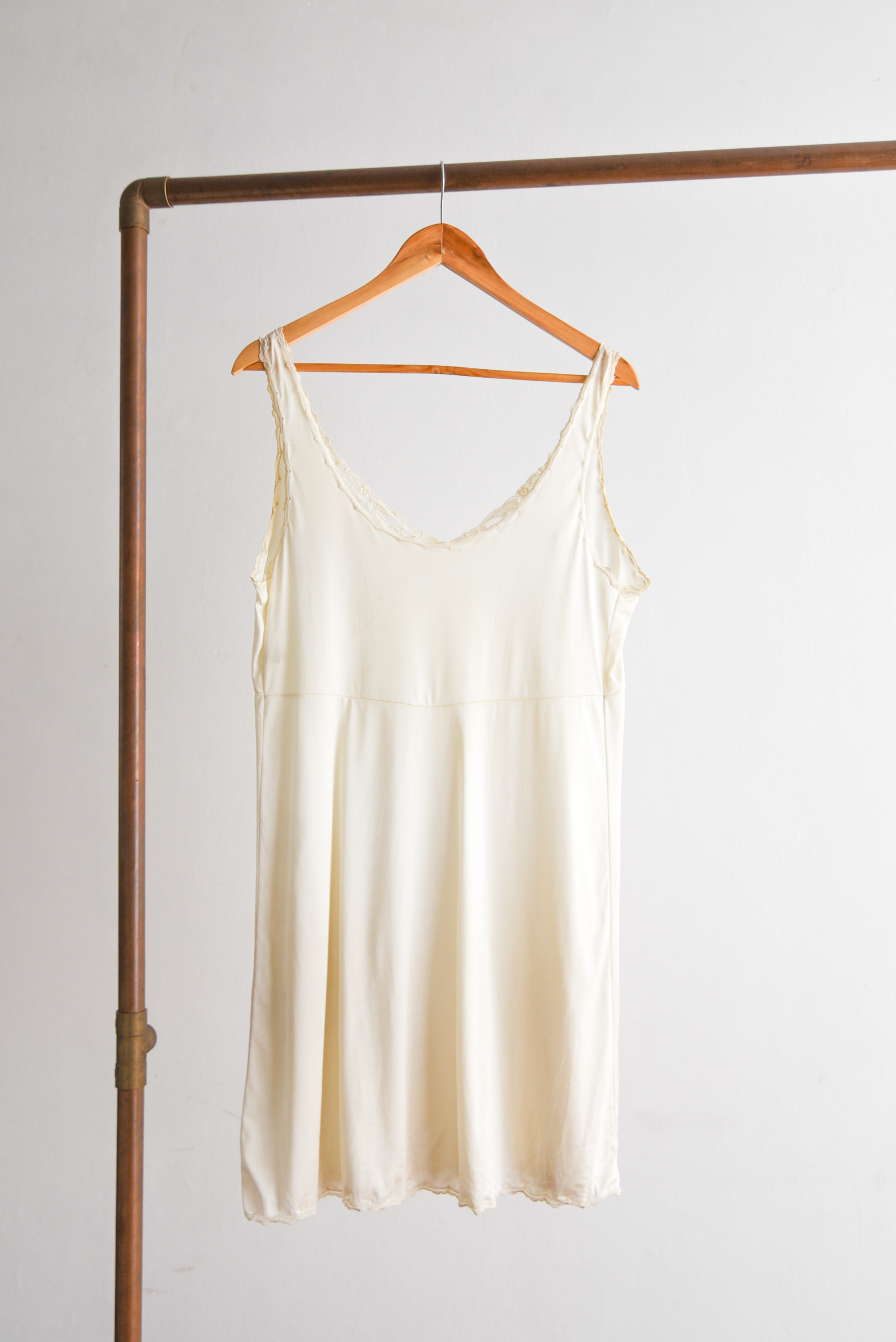 Vestido lencero marfil vintage Italy