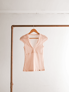 Top rosa pastel mesh