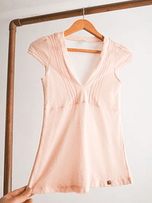 Top rosa pastel mesh