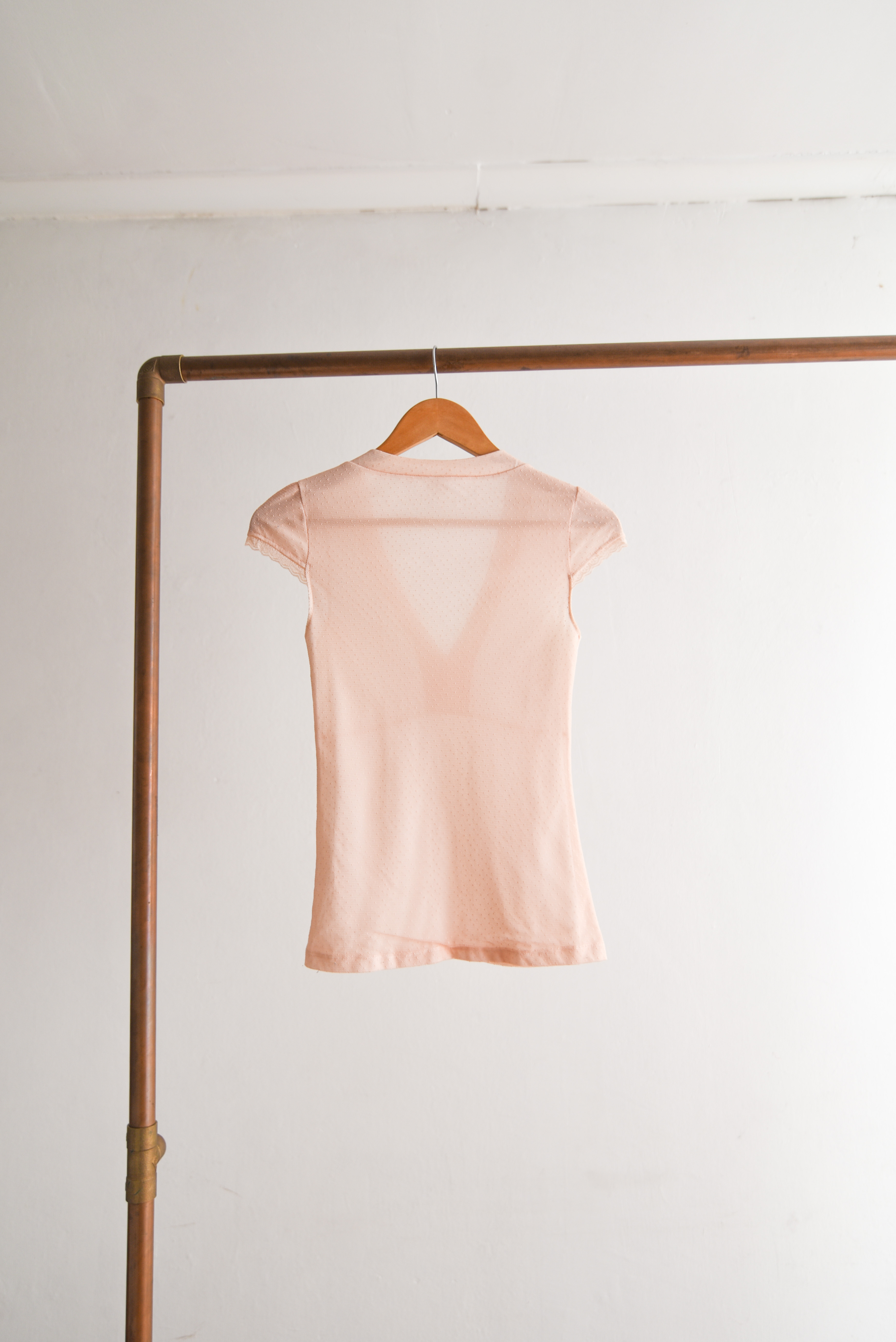 Top rosa pastel mesh