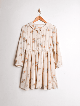 Vestido marfil cuello bebe