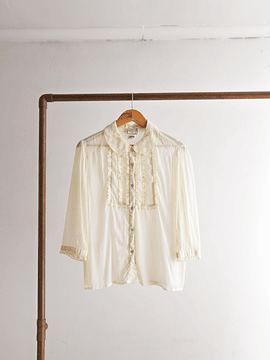 Blusa marfil transparencia cuellito
