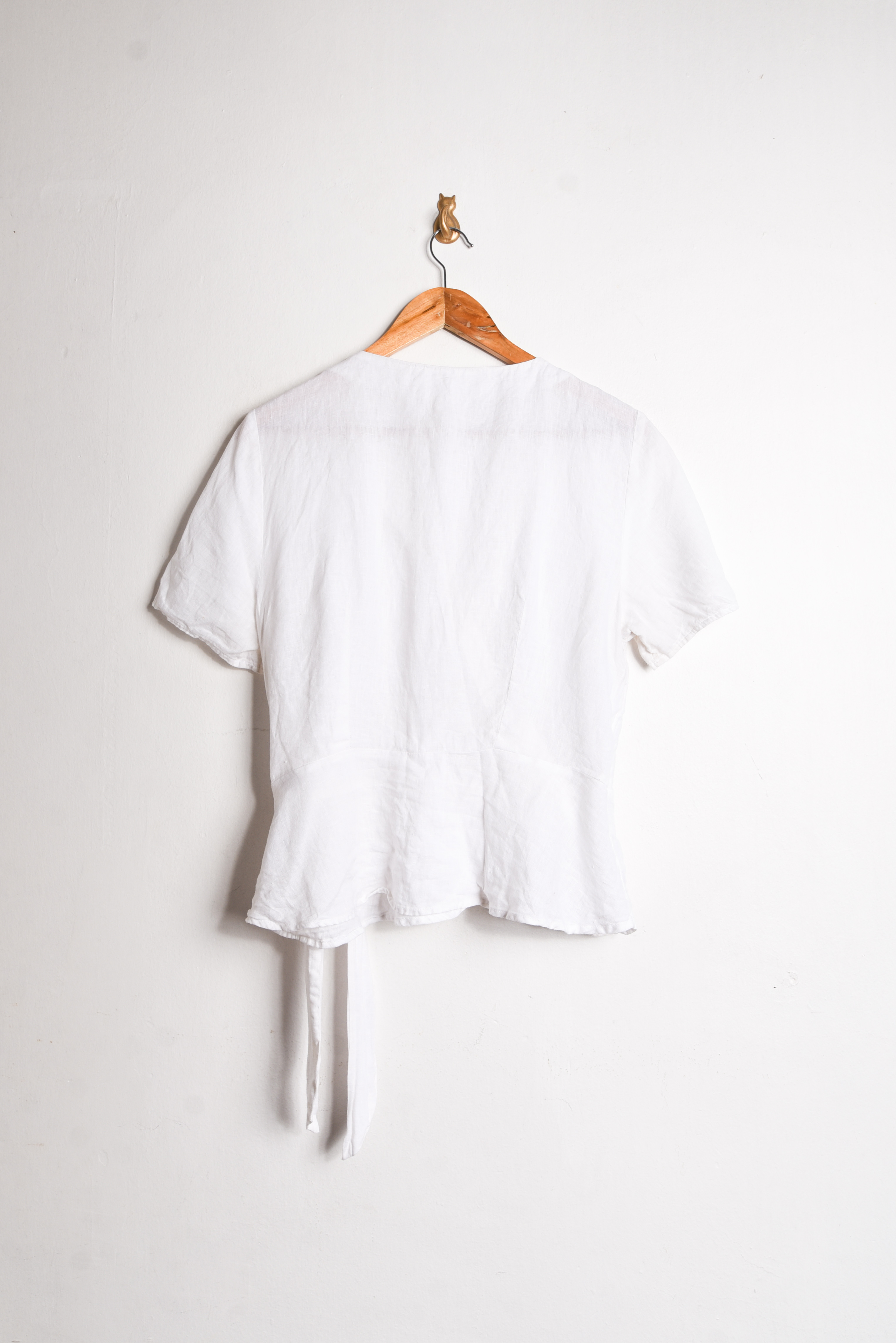 Blusa blanca lino botones