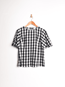 Blusa gingham b&w
