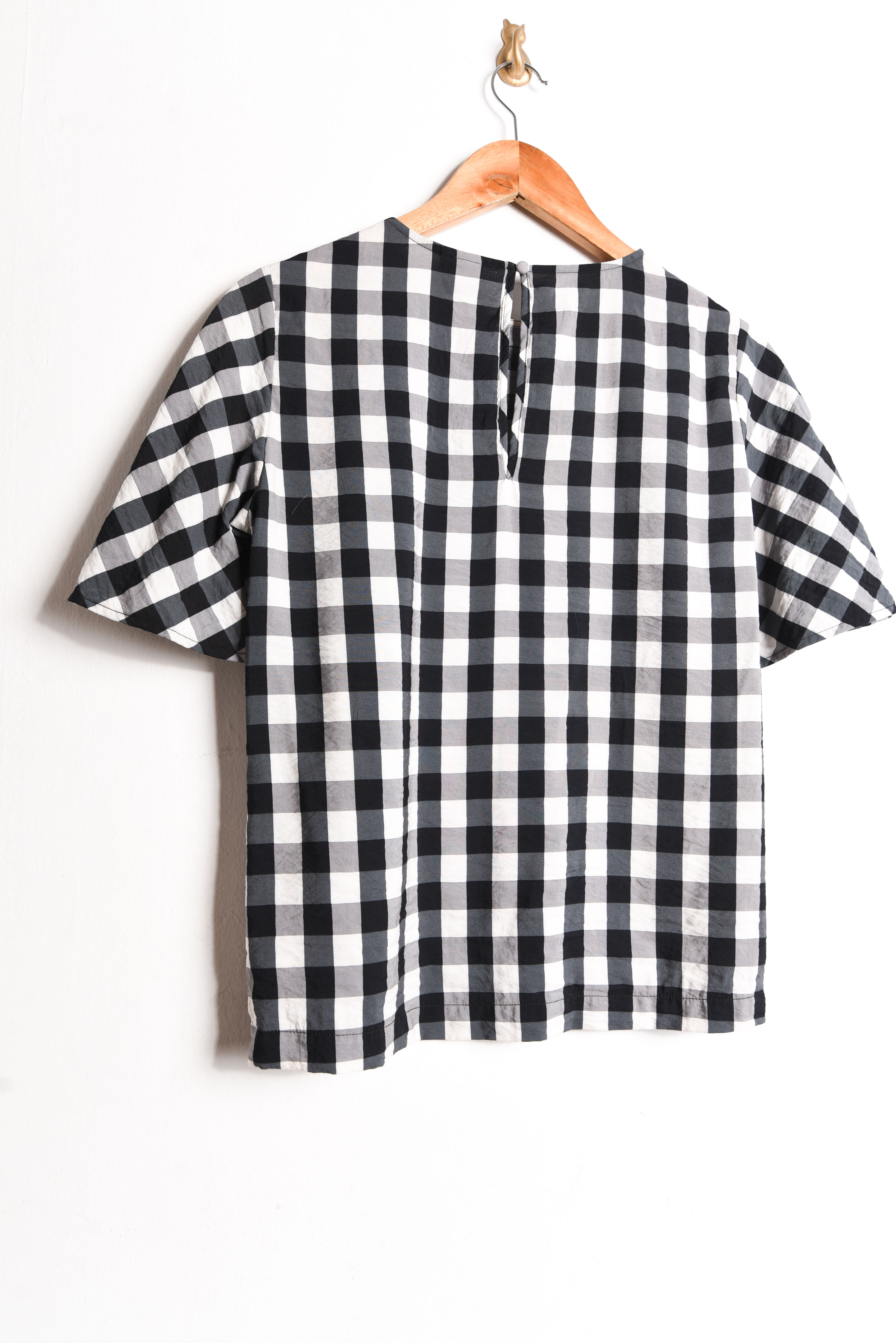Blusa gingham b&w
