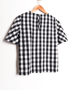 Blusa gingham b&w