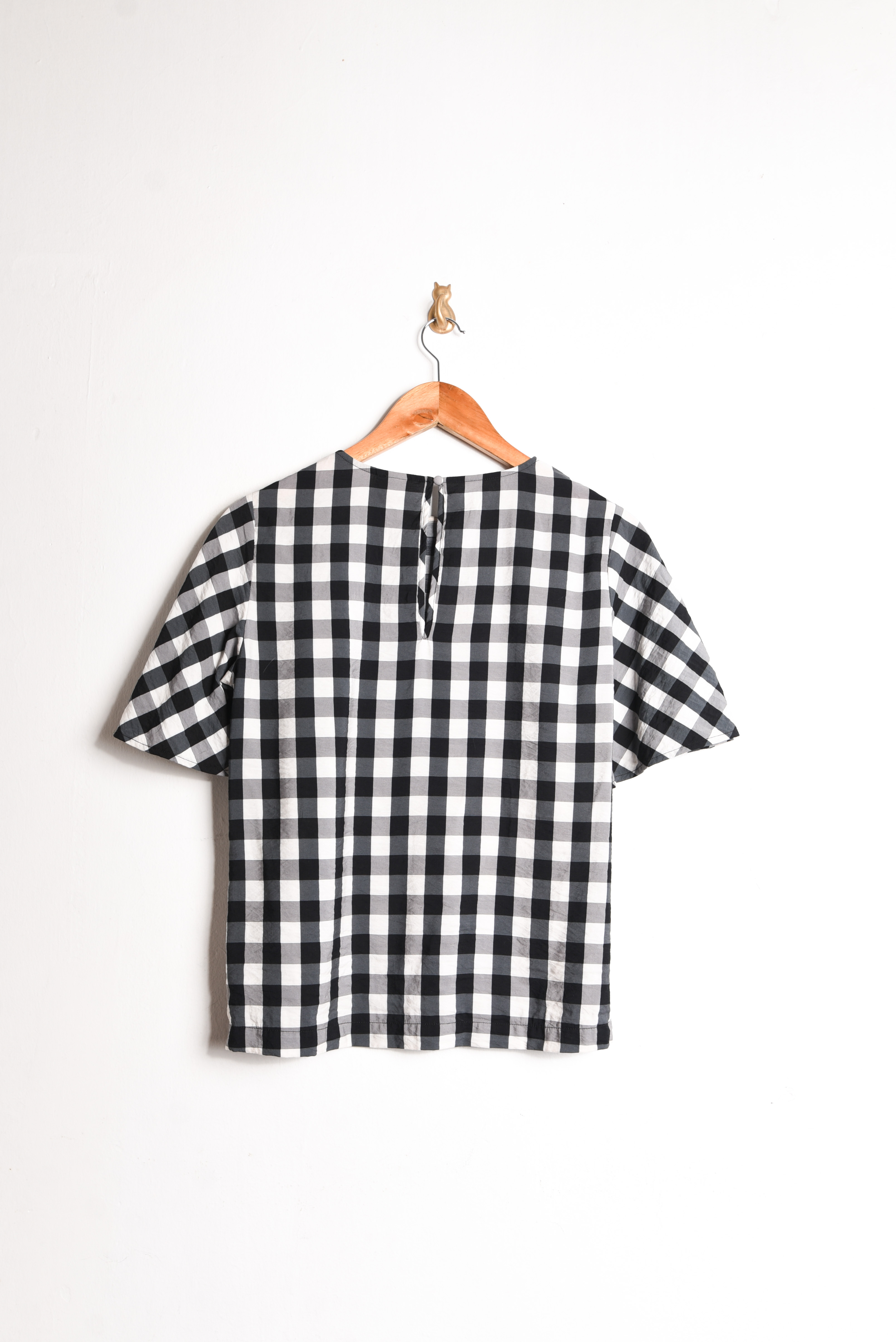 Blusa gingham b&w