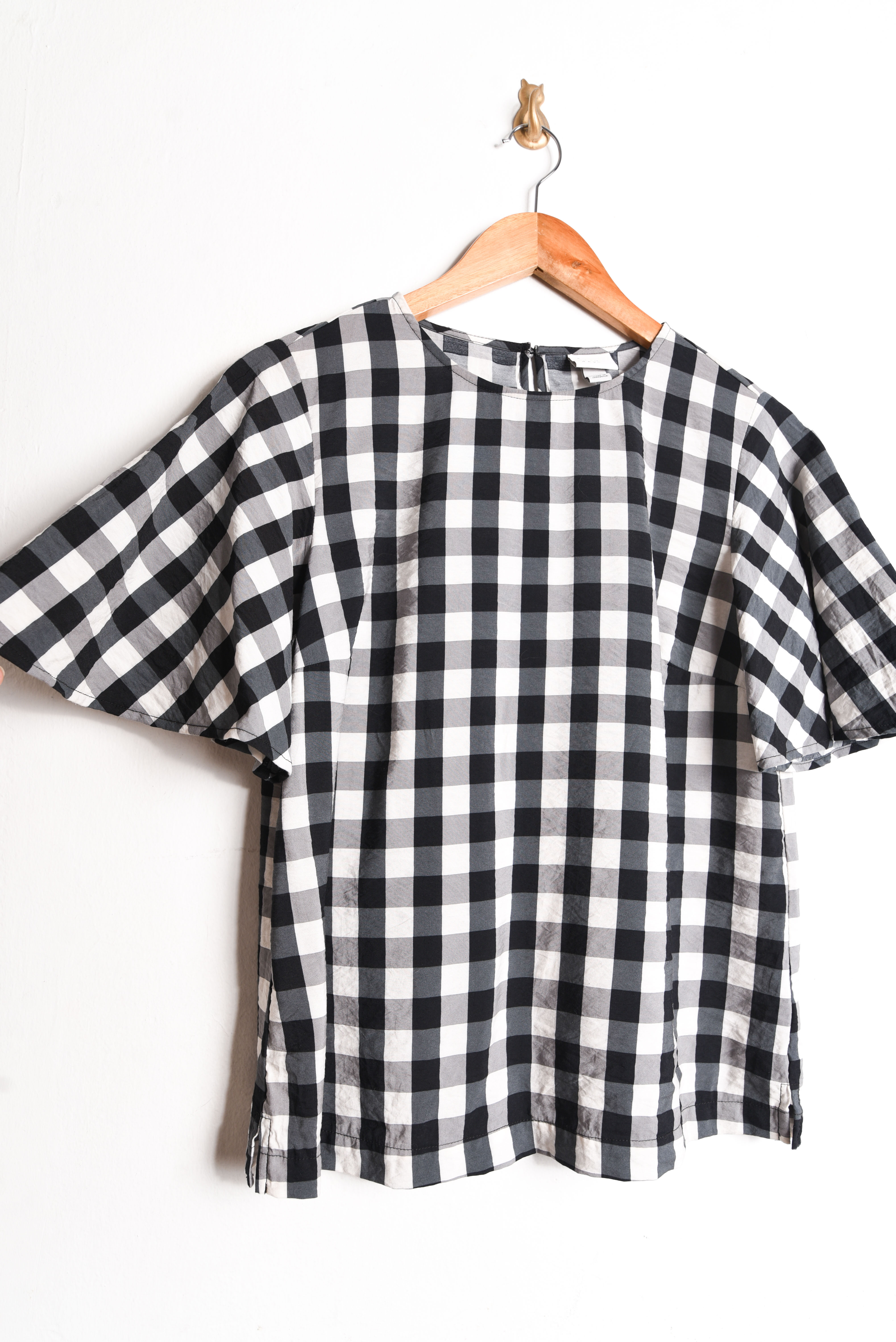 Blusa gingham b&w