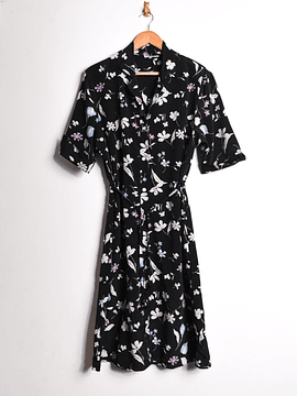Vestido camisero floral lazito