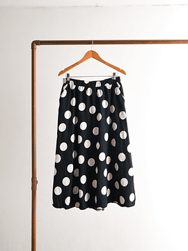 Falda lino b&w lunares