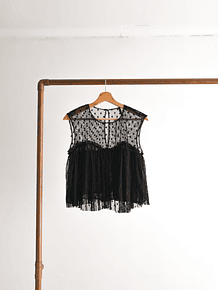 Blusa negra mesh dots