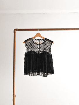 Blusa negra mesh dots