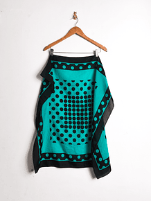 Pañuelo negro jade lunares