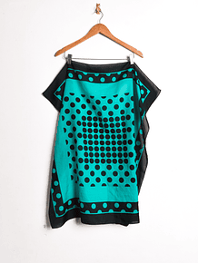 Pañuelo negro jade lunares