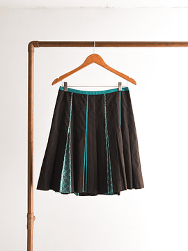 Falda café pinstripe