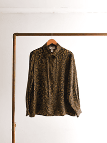 Blusa seda cuadritos vintage
