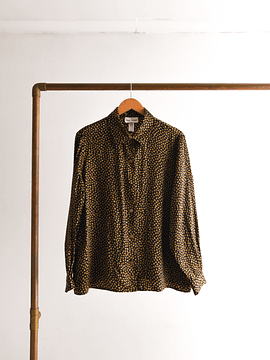 Blusa seda cuadritos vintage