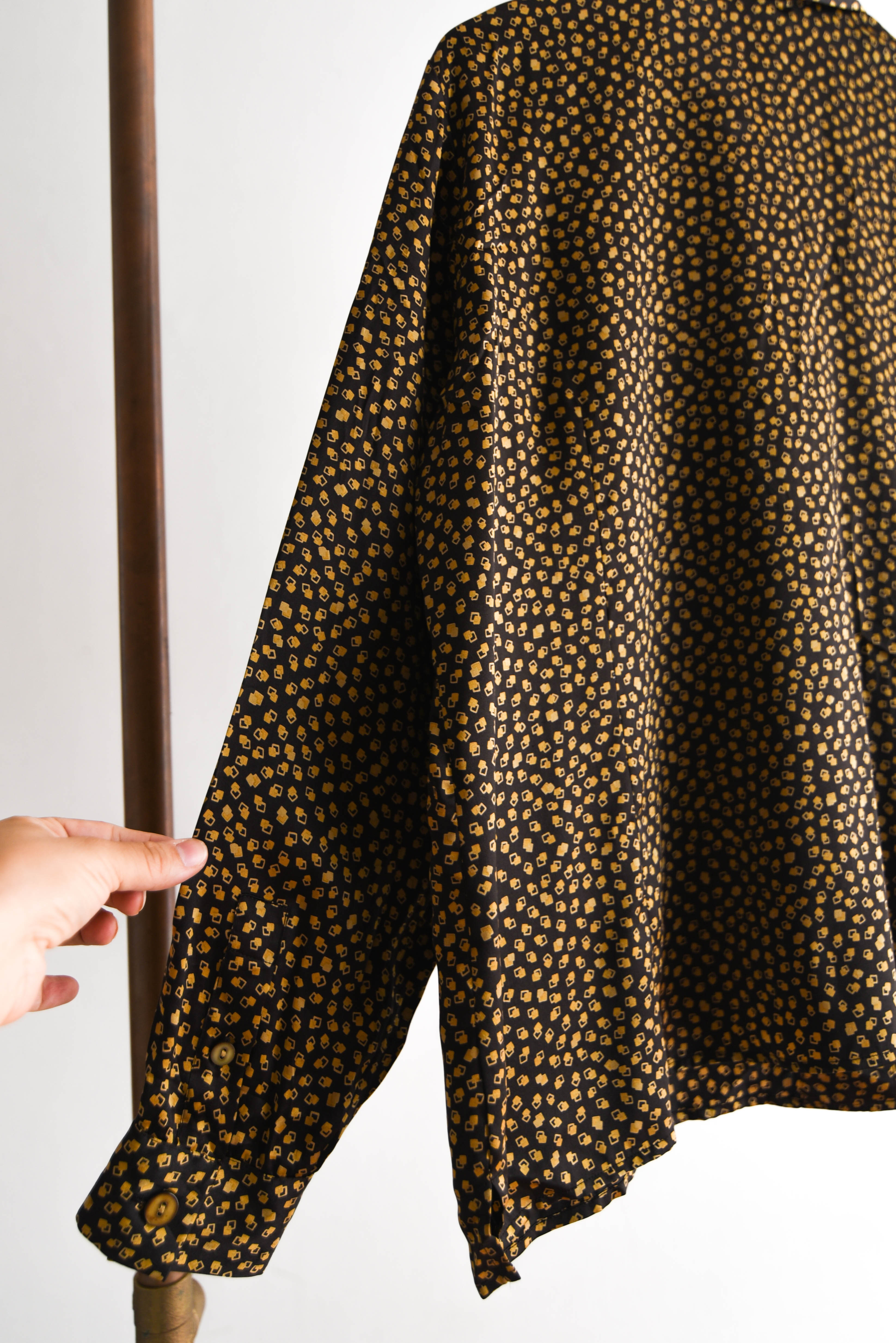 Blusa seda cuadritos vintage