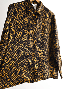 Blusa seda cuadritos vintage