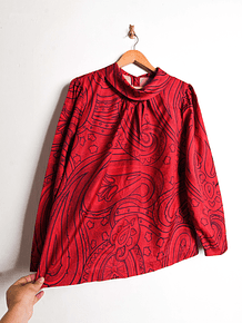 Blusa roja paisley vintage
