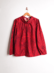 Blusa roja paisley vintage
