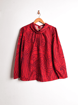 Blusa roja paisley vintage
