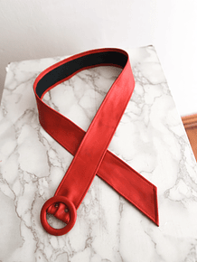 Cinturón rojo vintage eco cuero