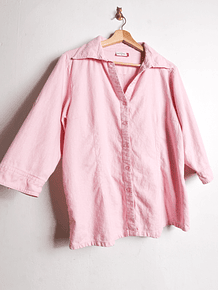 Camisa rosa pastel lino